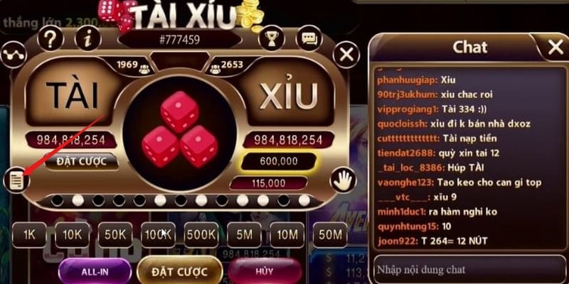 Luật chơi tài xỉu được tích hợp ngay trong game để hội viên tiện tra cứu